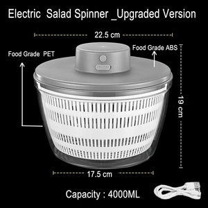 Salad Spinner Electric/Manual Vegetable Dehydrator Multifunction Food Fruit Dryer Quick Drying Drain Basket Kitchen Accessories