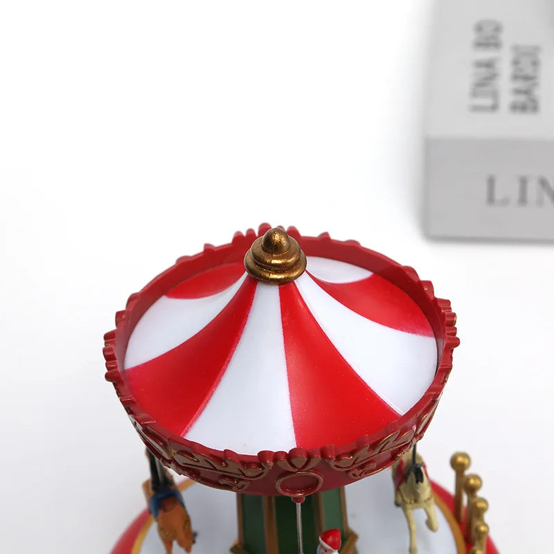Christmas Luminous Music Carousel Ferris Wheel Christmas Eve Gift Ornament Glowing Carouse Xmas Party Night Light Decoration