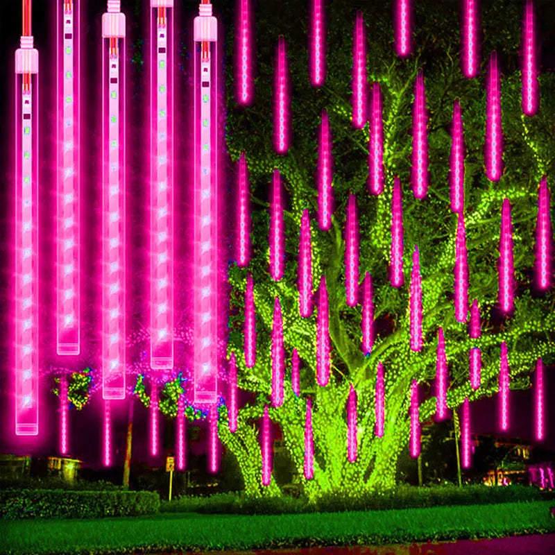 Outdoor LED Meteor Shower Lights Falling Rain Drop Fairy String Light Waterproof for Christmas Party Garden Holiday Decorations