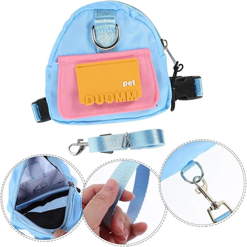 Cat and Dog Backpack Pet Traction Backpack Outdoor Travel Adjustable Pet Backpack Shoulders Pet Outing Equipment Breathable