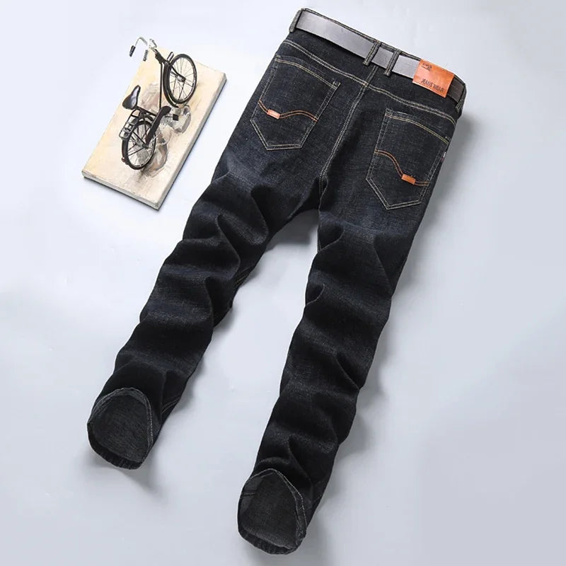 2025 New Spring Fashion Men's Jeans Business Casual Stretch Straight Denim Trousers Classic All Match Male Brand trousers Clothi - You Offer