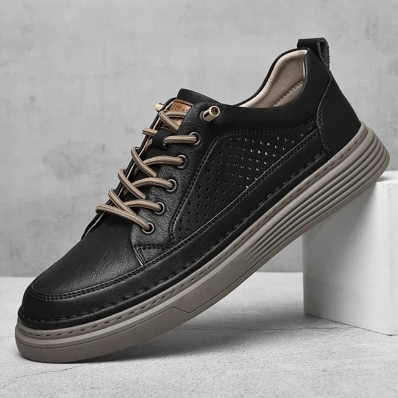 Fashion Handmade Brand Men Casual Shoes Genuine Leather Men Flats Soft Oxford Shoes Luxury Quality Outdoor Shoes Men Sneakers