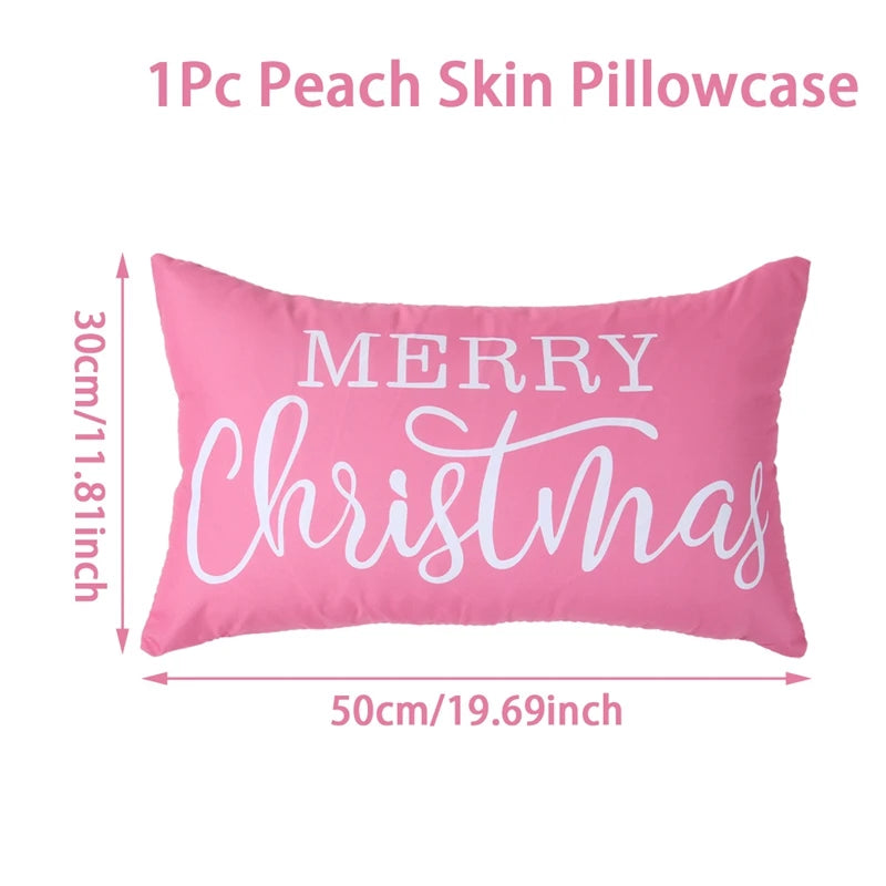 Christmas Lumbar Pillow Christmas Decoration for Home 2025 Pendant Xmas Lumbar Pillow Cover Ornament Navidad Natal New Year Gift