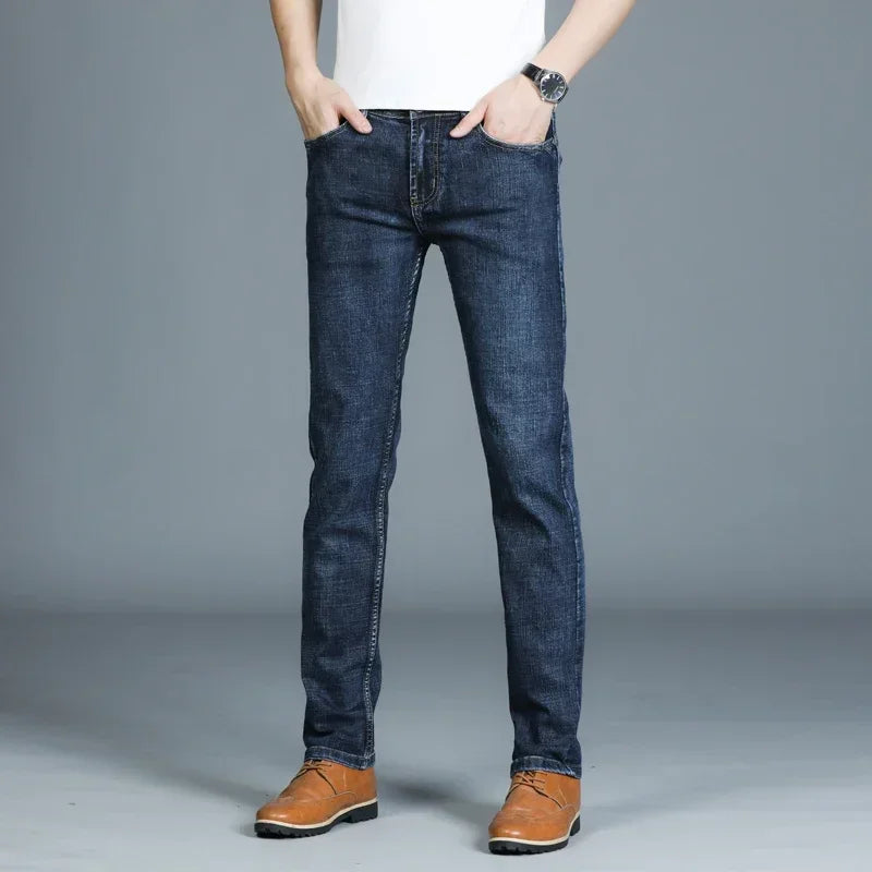 Mens High Quality Jeans Fashion Straight Denim Pants Men Classic Casual Jeans Male Plus Size Denim Trousers Ripped Jeans 28-40 - You Offer