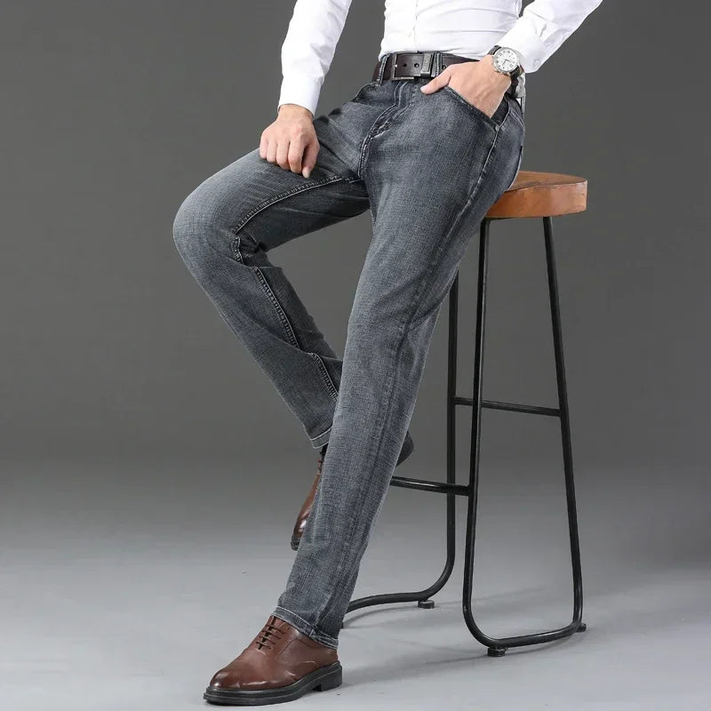 Mens High Quality Jeans Fashion Straight Denim Pants Men Classic Casual Jeans Male Plus Size Denim Trousers Ripped Jeans 28-40 - You Offer