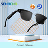 SENBONO New Smart Wireless Bluetooth Glasses Listen to Music Answer the Phone Men and Women Fashion Anti-blue Light Glasse