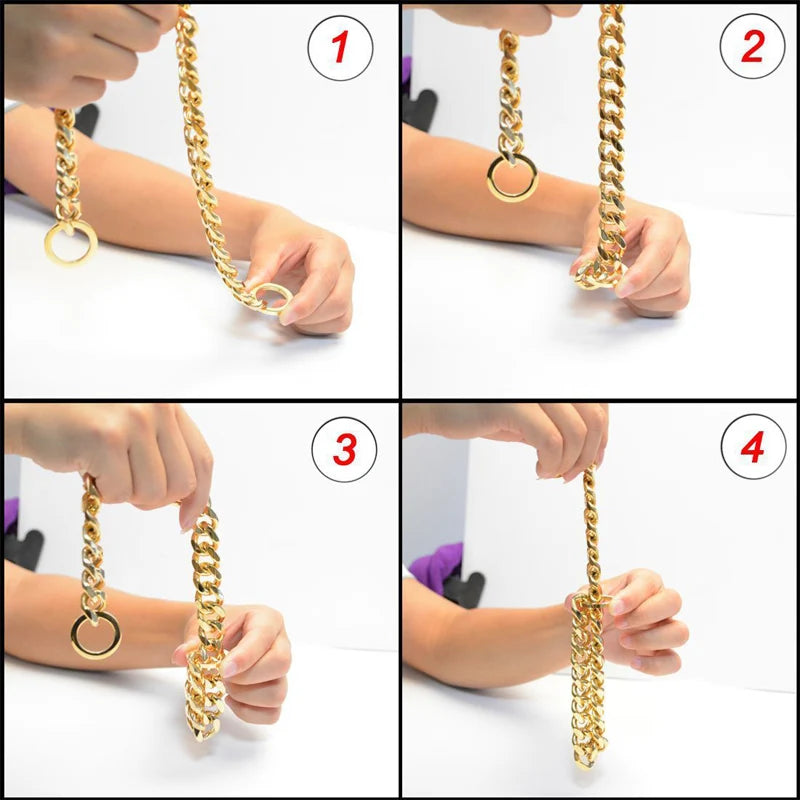Metal Training Dog Choke Chain Collars for Large Dogs Pitbull Bulldog Durable Stainless Steel Dog Slip P China Collar