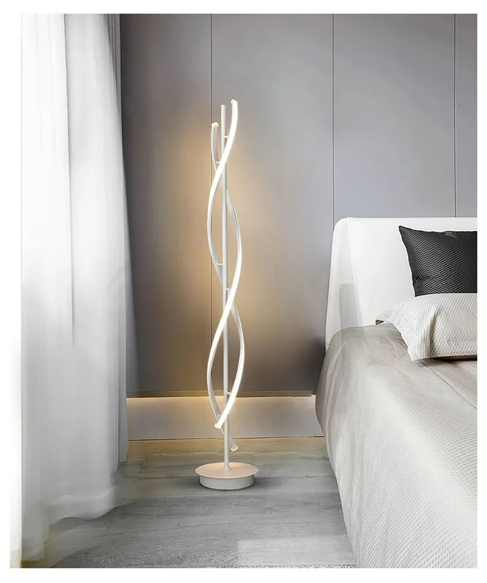 Minimalist creative floor lamp, bedroom living room personalized atmosphere lamp,Nordic minimalist LED circular curve floor lamp