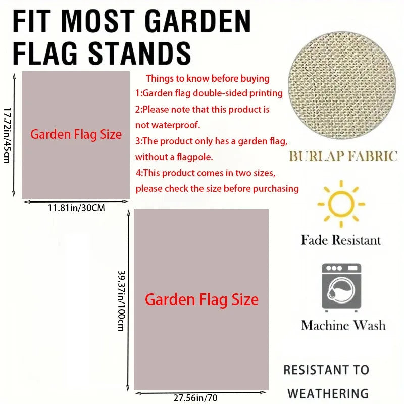Festive Floral Design Double-Sided Linen, 12x18 Inches, Home Outdoor Yard Holiday Party Decorations (Flag Pole Not Included)