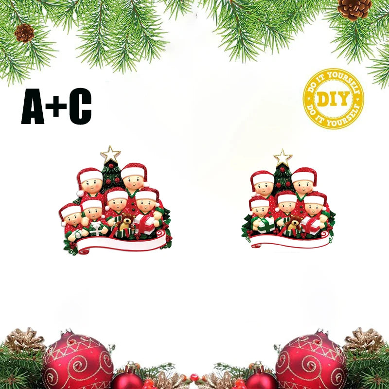 Christmas Pendant DIY Personal Family Christmas Decorations For Home 2023 Navidad Christmas Tree Hanging Ornament New Year 2024