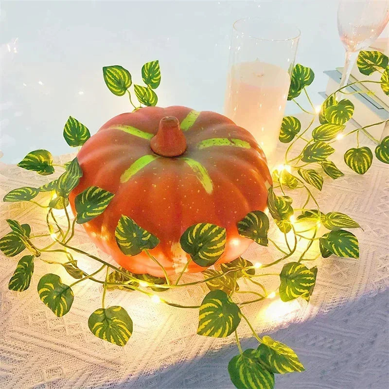 Vine Hanging Garland String Light Artificial Lvy LED StringLight for Bedroom Party Garden Wall Room Battery Powered