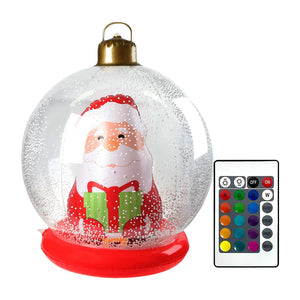 60cm Giant Inflatable Christmas Ball with Lights Remote Control Giant Luminous Inflatable Christmas Ball Outdoor Christmas Decor