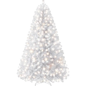 6/7ft Artificial Pink Christmas Pine Tree Holiday New Year Xmas Tree Party Decoration with Metal Tripod 818 Branch Tips Reusable