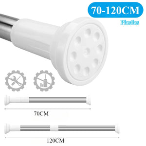 50-260CM Adjustable Curtain Rod No Drilling Telescopic Shower Curtain Pole for Balcony Bathroom Wardrobe Rod Clothes Drying Rack
