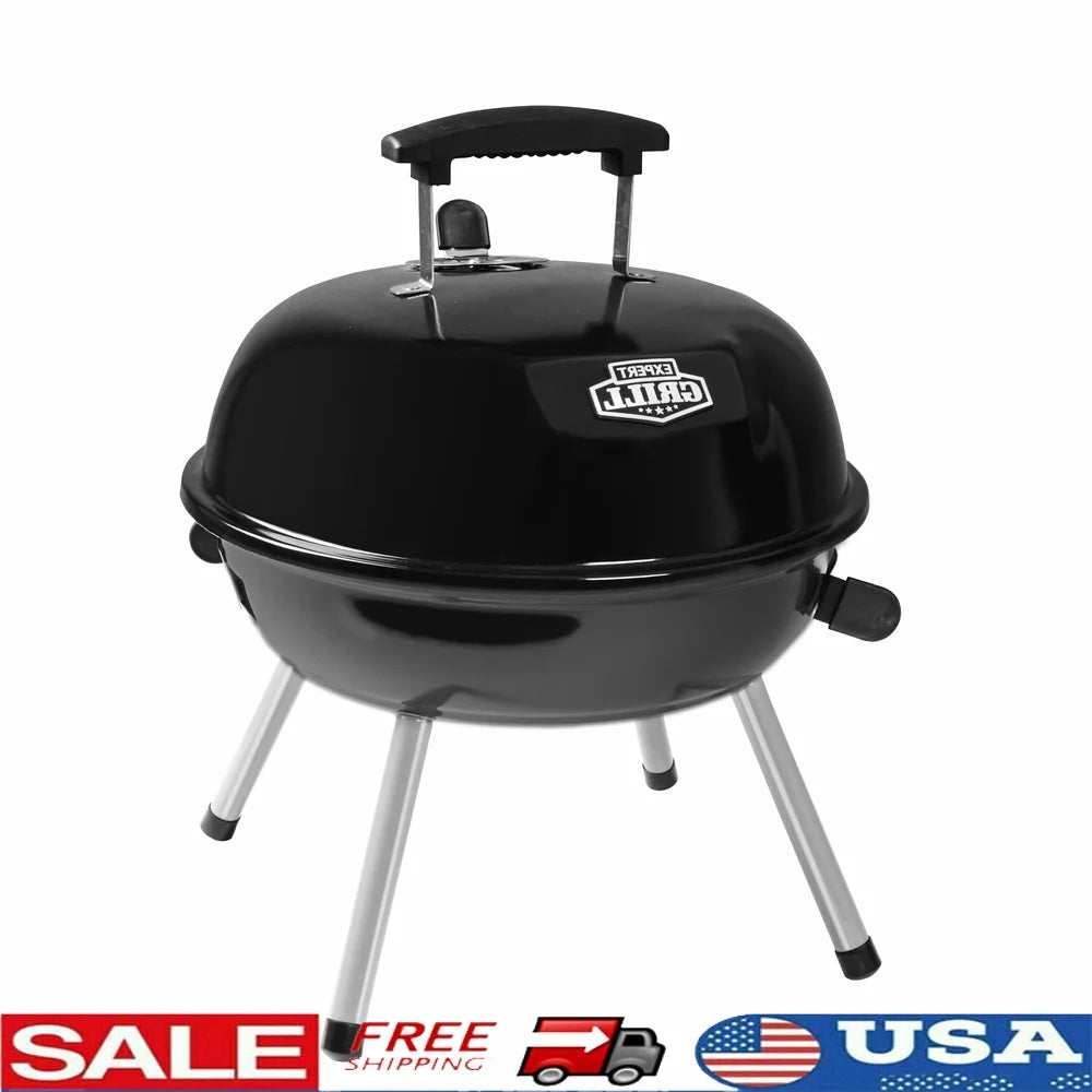 Portable Charcoal Grill 14.5 Inch Tabletop Grill Dome Design Adjustable Air Vents Ideal Camping Tailgating Picnics Easy Cleanup - You Offer