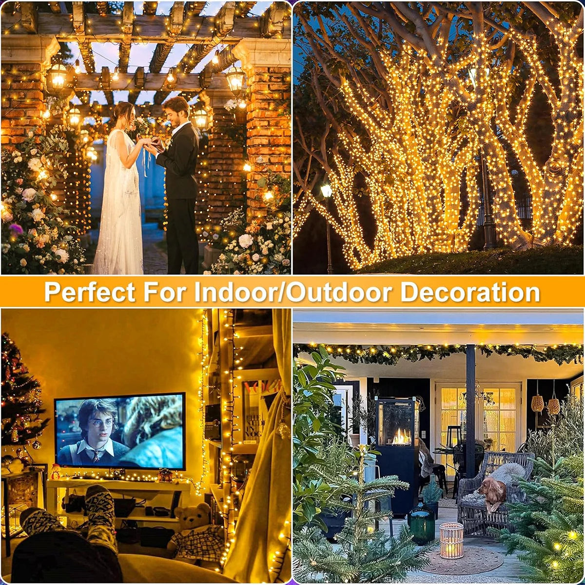 10M-102M 110V/220V Outdoor LED Fairy String Lights Christmas Lights For Garland Wedding Party Holiday Garden Lamp Holiday Decor