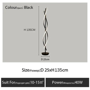 Minimalist creative floor lamp, bedroom living room personalized atmosphere lamp,Nordic minimalist LED circular curve floor lamp