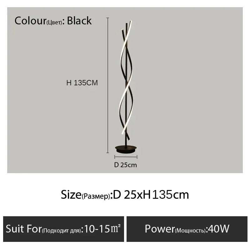 Minimalist creative floor lamp, bedroom living room personalized atmosphere lamp,Nordic minimalist LED circular curve floor lamp