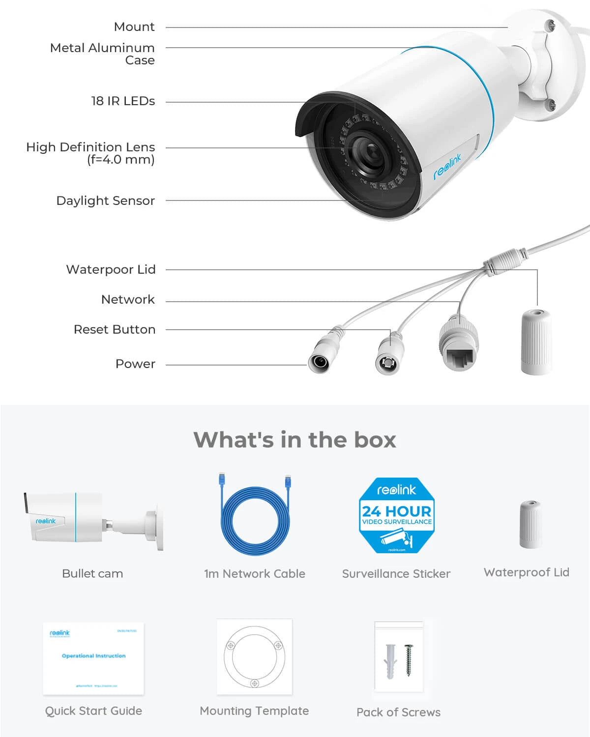 Reolink Smart Security Camera 5MP PoE Outdoor Infrared Night Vision IP Cam Person/Vehicle Detection Home Surveillance Camera - You Offer