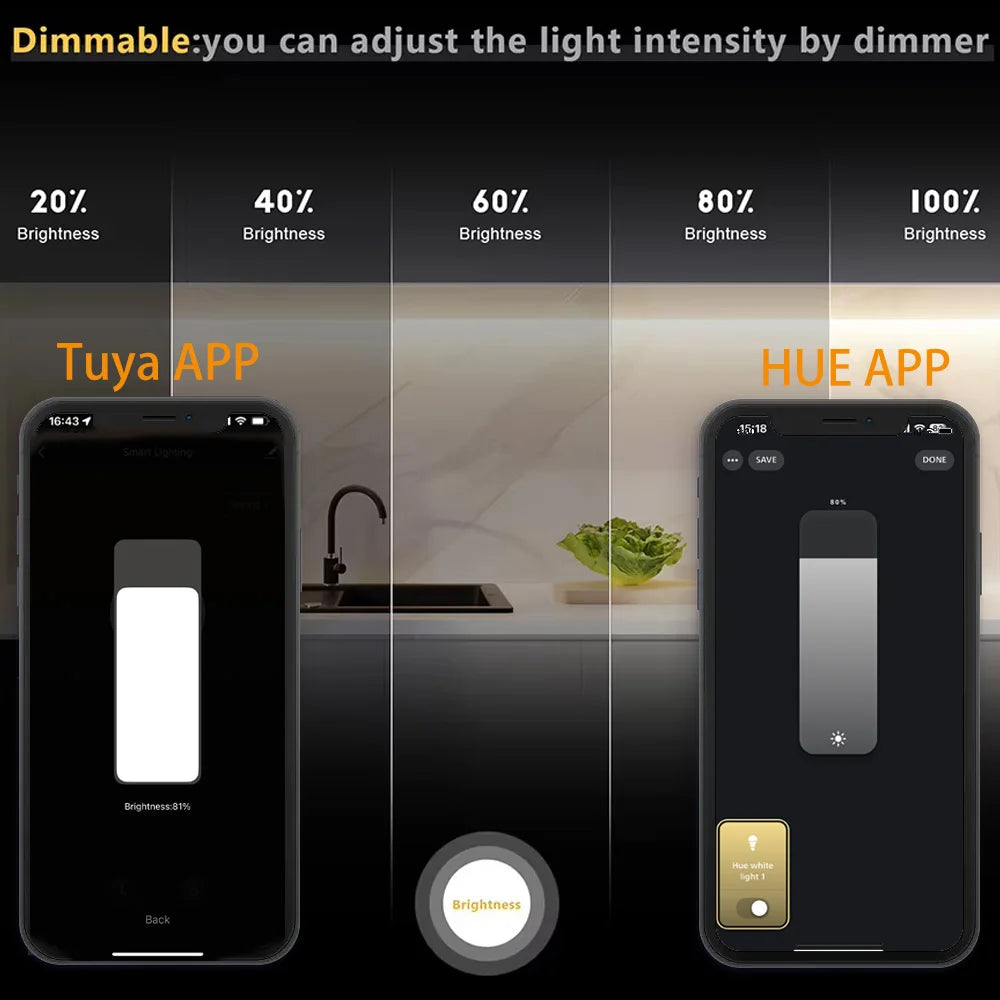5V USB Tuya Zigbee 3.0 COB LED Strip Light 1m-5m Warm White Flexible Dimmable Lights 320leds/m Home Decoration for Alexa Google