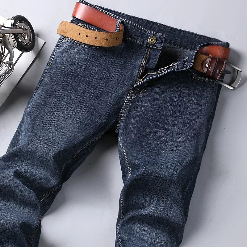 Mens High Quality Jeans Fashion Straight Denim Pants Men Classic Casual Jeans Male Plus Size Denim Trousers Ripped Jeans 28-40 - You Offer