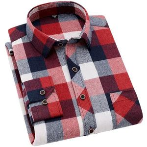 High Quality Soft Comfortable Casual Shirts Men Autumn Spring Long Sleeve Fashion Flannel Plaid Male Camisas Christmas Men Shirt
