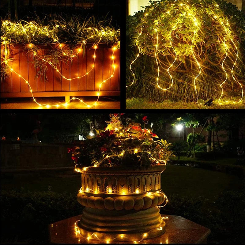 Solar LED Light Path Deck Outdoor Garden Solar String Lights Solar Rope Lights Outdoor Lighting Strips Wedding Christmas Decor