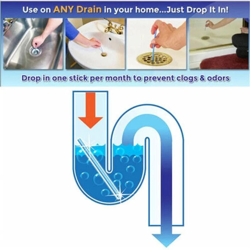 12pcs Pipeline Bathtub Decontamination Drain Cleaners Kitchen Sink Filt Sticks Sewer Cleaning Rod for Kitchens