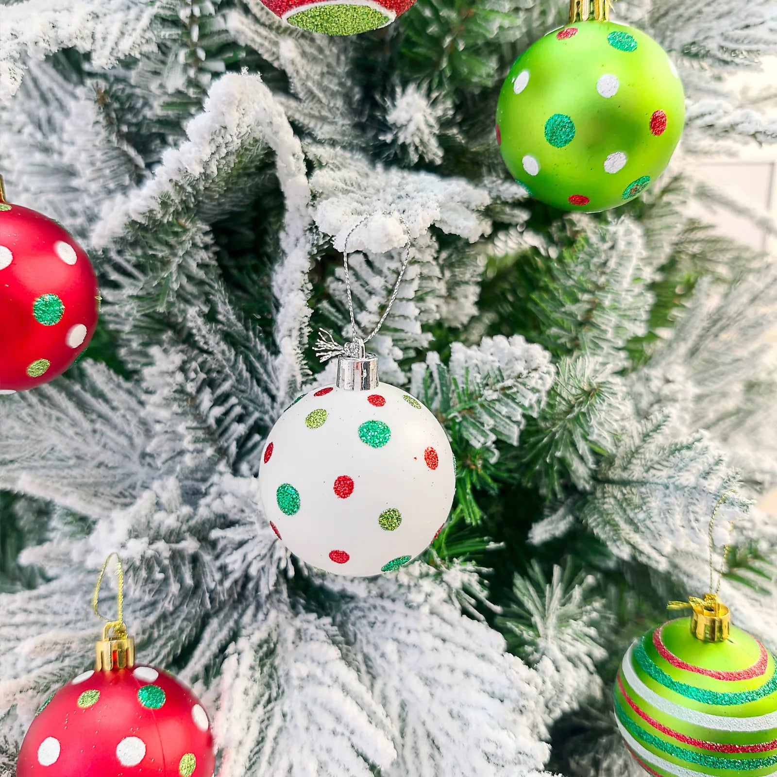 Green Painted Christmas Ball Decorations Green Monster Xmas Tree Ornaments Green Painted Xmas Ball Set Christmas Home Decor