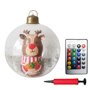 60cm Giant Inflatable Christmas Ball with Lights Remote Control Giant Luminous Inflatable Christmas Ball Outdoor Christmas Decor
