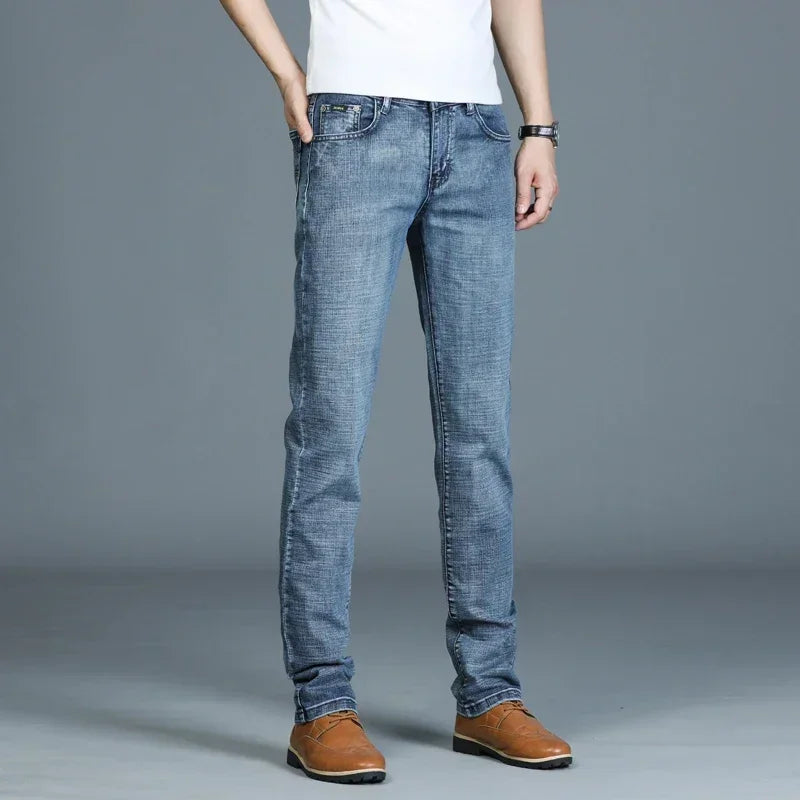 Mens High Quality Jeans Fashion Straight Denim Pants Men Classic Casual Jeans Male Plus Size Denim Trousers Ripped Jeans 28-40 - You Offer