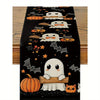 1pc Halloween Table Runner - Cute Little Pumpkin Design with Bats, Jack-O'-Lanterns & Spiders, Halloween Decorations