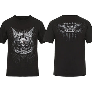 2026 Fashion Men T Shirt Double-sided Biker Skully Black By Five Finger Death Punch T-shirt Graphic Youth Cloth Streetwear S-4XL