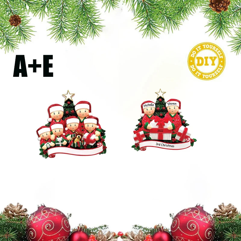 Christmas Pendant DIY Personal Family Christmas Decorations For Home 2023 Navidad Christmas Tree Hanging Ornament New Year 2024