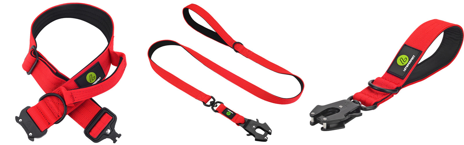 Tactical dog collar leash set leash handle military can dur nylon pit dog, medium large walking training pet accessories