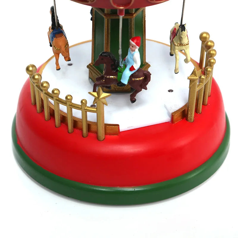 Christmas Luminous Music Carousel Ferris Wheel Christmas Eve Gift Ornament Glowing Carouse Xmas Party Night Light Decoration