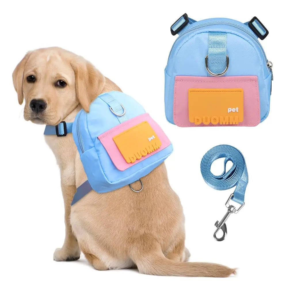 Cat and Dog Backpack Pet Traction Backpack Outdoor Travel Adjustable Pet Backpack Shoulders Pet Outing Equipment Breathable