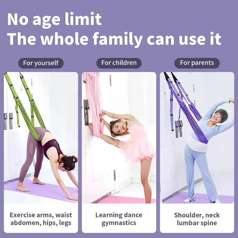 Adjustable Aerial Yoga Hammock Set Pilates Anti-gravity Swing Stretch Strap Dance Fitness Yoga Training Body Shaping Exercises