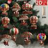10/30/50Pcs Christmas Wooden Hot Air Balloon Santa Claus 2D Flat Wooden Pendant Christmas Tree Decor Perfect Holiday Gift Decor