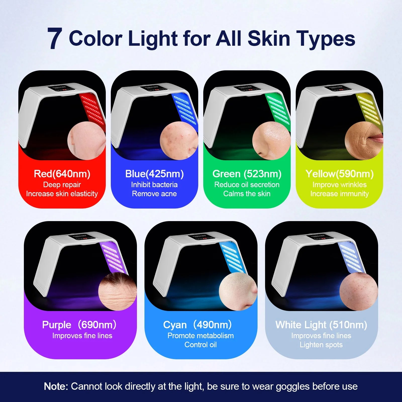 7 Colors LED Mask PDT Skin Rejuvenation Photon Therapy Lamp Red Blue Light Home SPA Skin Care Tools