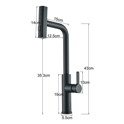 Black Kitchen Faucets Black Pull Out Rotation Waterfall Sprayer Sink Mixer Brushed Nickle Water Tap - You Offer