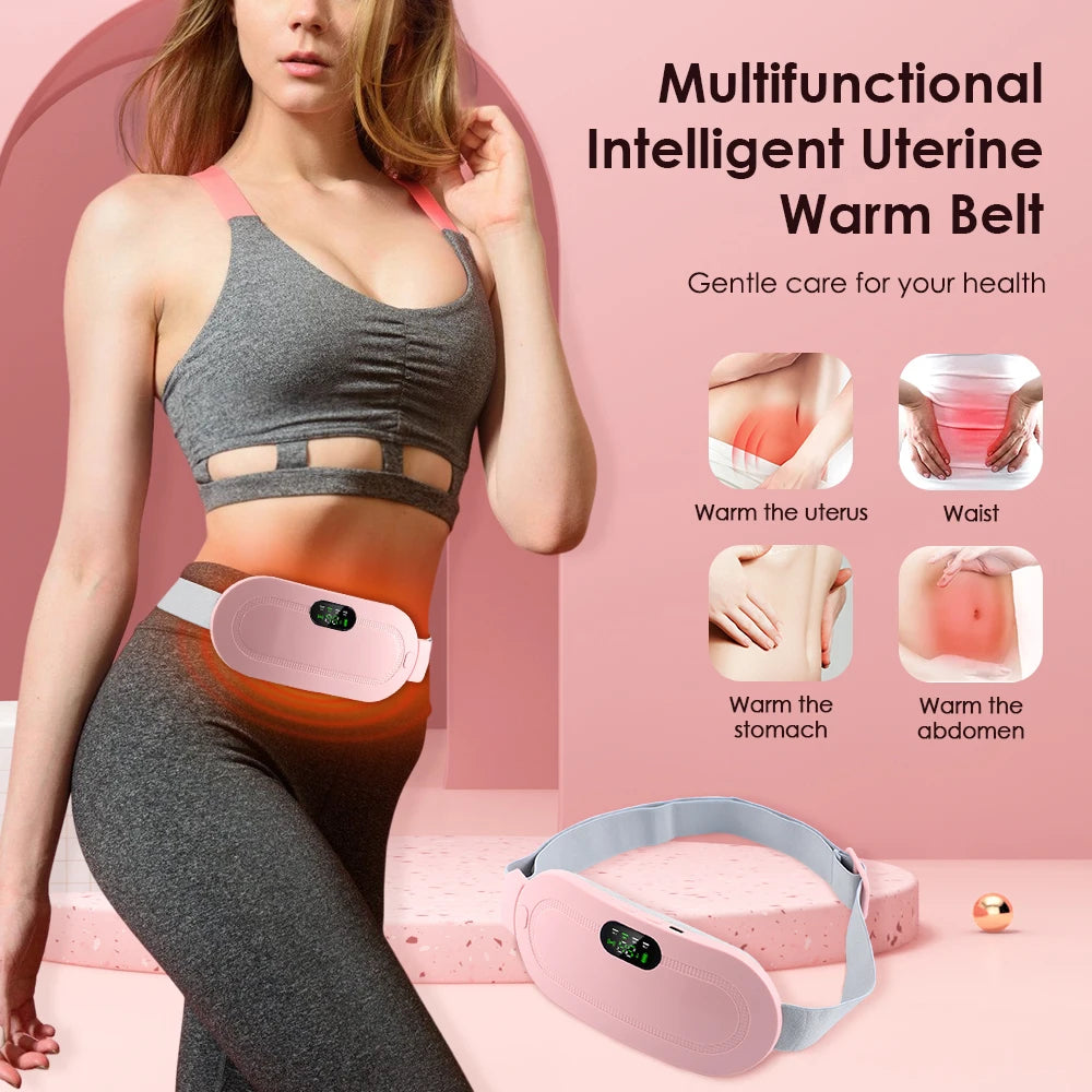 Electric Period Cramp Massager Vibrating Heating Belt for Menstrual Waist Stomach Abdominal Warm Palace Belt - You Offer