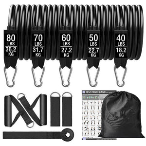 300lb Fitness Booty Resistance Elastic Band Workout for Training Home Exercise Sport Gym Dumbbell Harness Set Expander Equipment