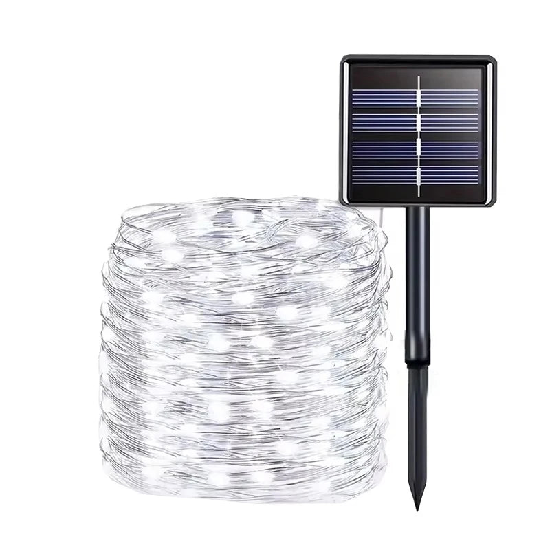 Led Solar Fairy String Lights 8 Modes Christmas Led Light Outdoor Garden Patio Wire Garland Light Christmas Lights