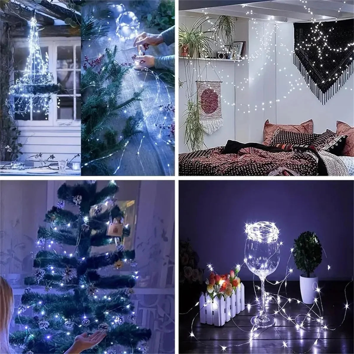 4/10/40 LED battery string lights, waterproof copper wire 6.6ft 20 LED starry sky lights, used for party and bouquet decoration