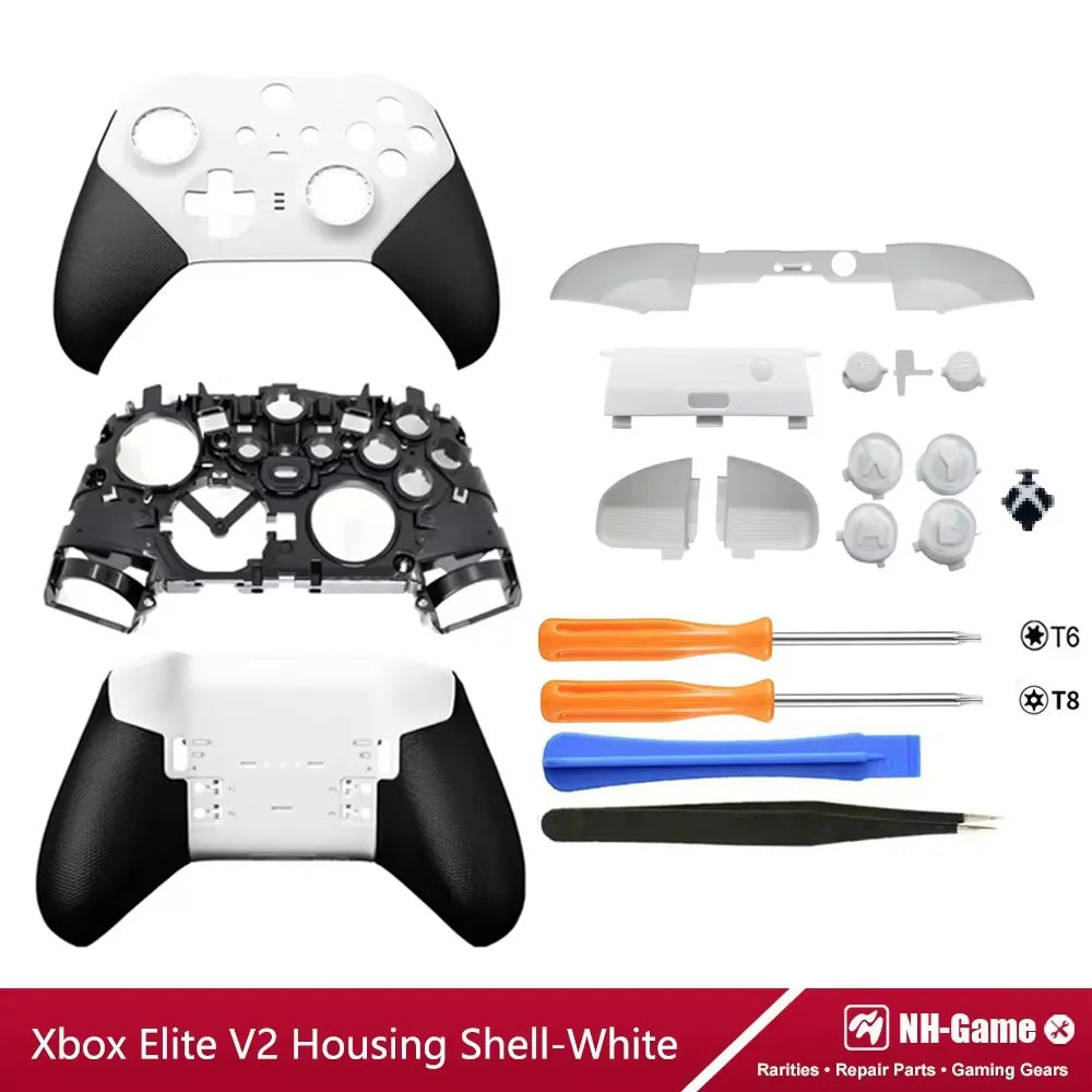 Replacement Housing Shell Kit For Xbox Elite Series 2 Controller Front Case Back Cover LB RB Bumper Button Grips Carry Bag
