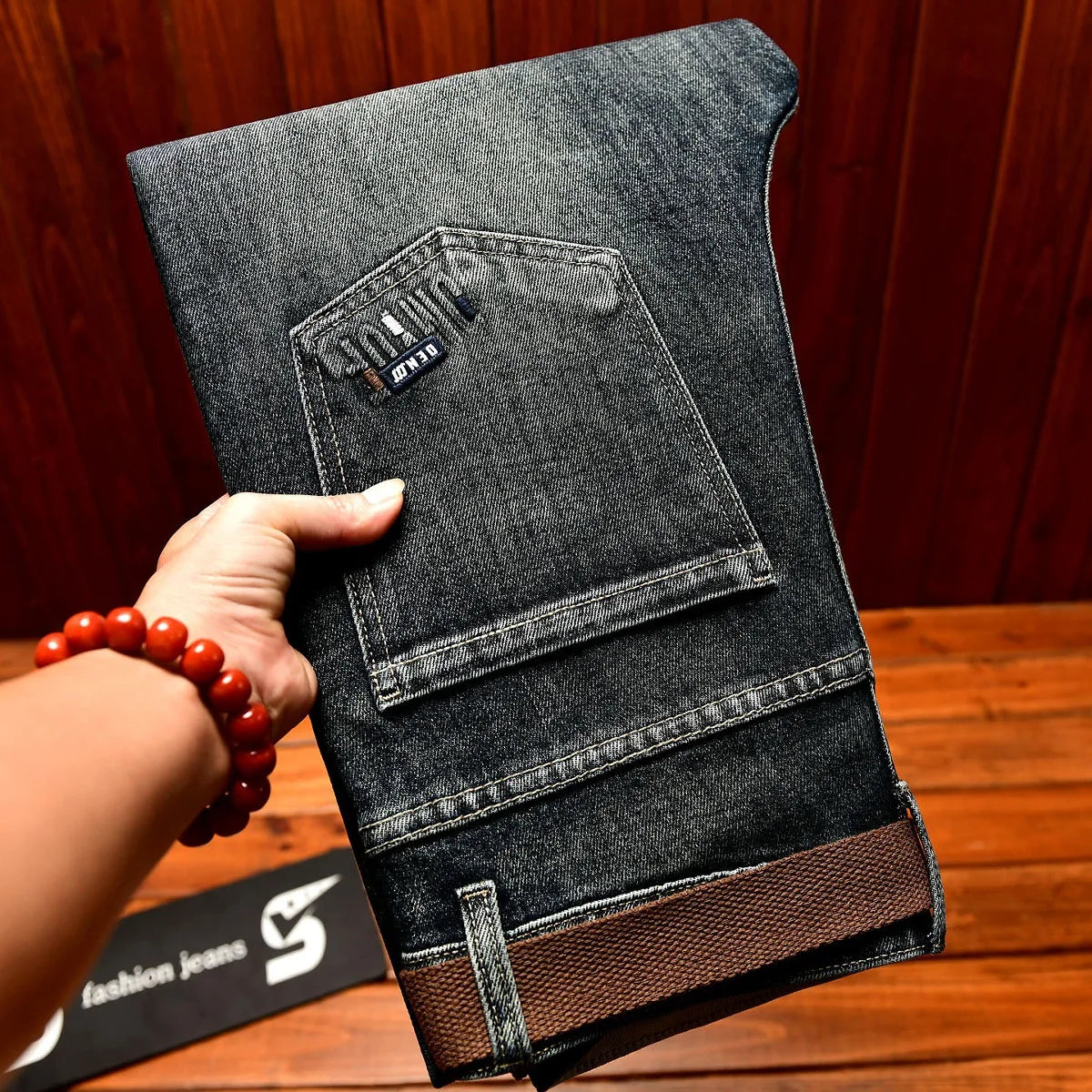 Trendy brand jeans for men in autumn 2025, thick denim, elastic fabric, fashionable street slim fit small leg pants - You Offer
