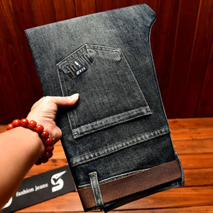 Trendy brand jeans for men in autumn 2025, thick denim, elastic fabric, fashionable street slim fit small leg pants - You Offer