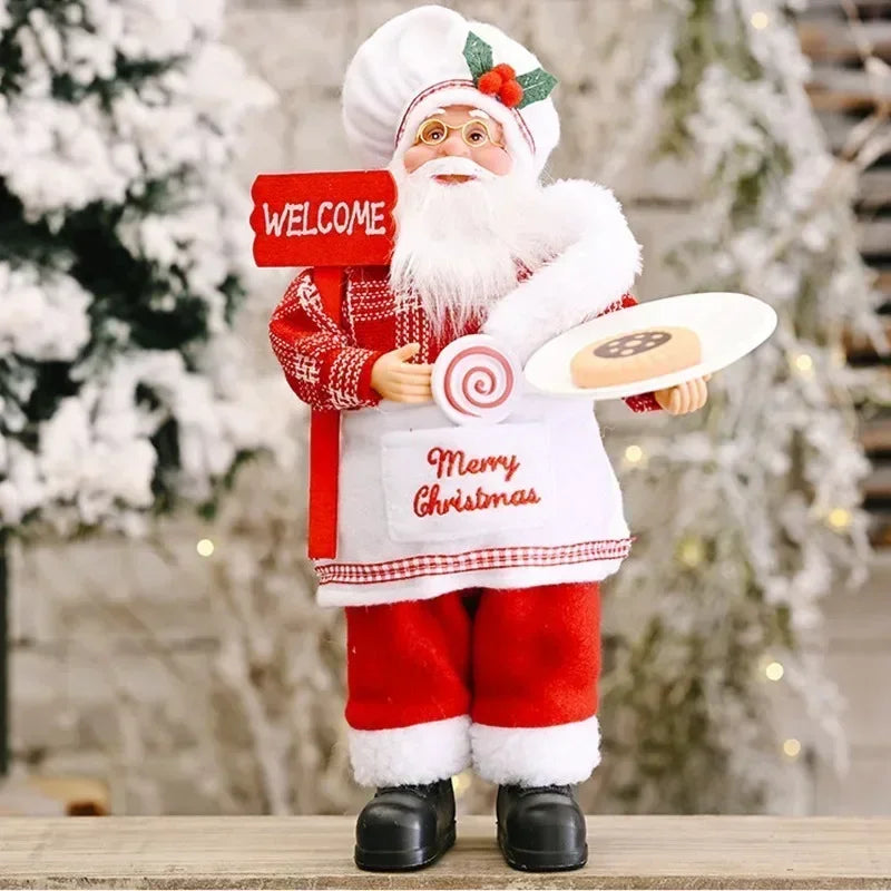 1~4PCS 2025 Christmas Decoration for Home Santa Claus Doll 30cm Navidad Party Decor Xmas Ornaments New Year Gift
