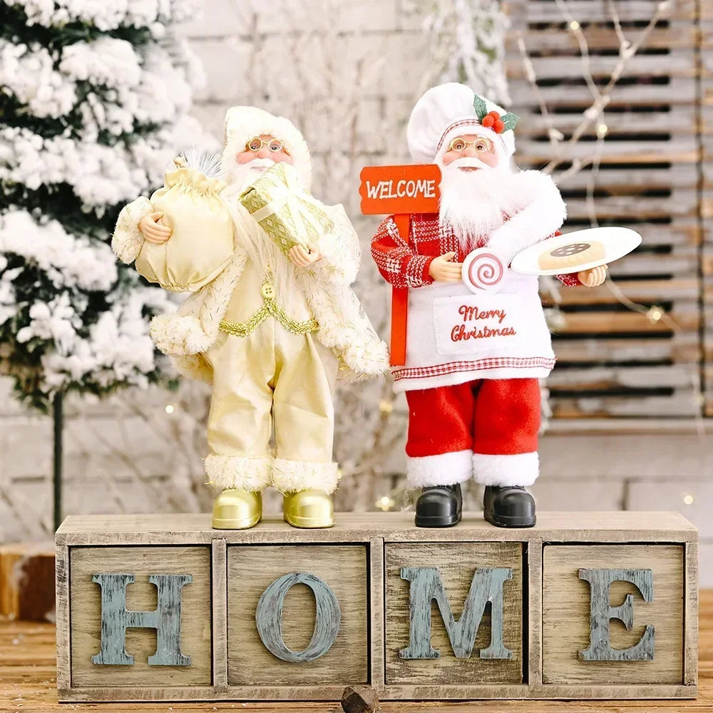 1~4PCS 2025 Christmas Decoration for Home Santa Claus Doll 30cm Navidad Party Decor Xmas Ornaments New Year Gift
